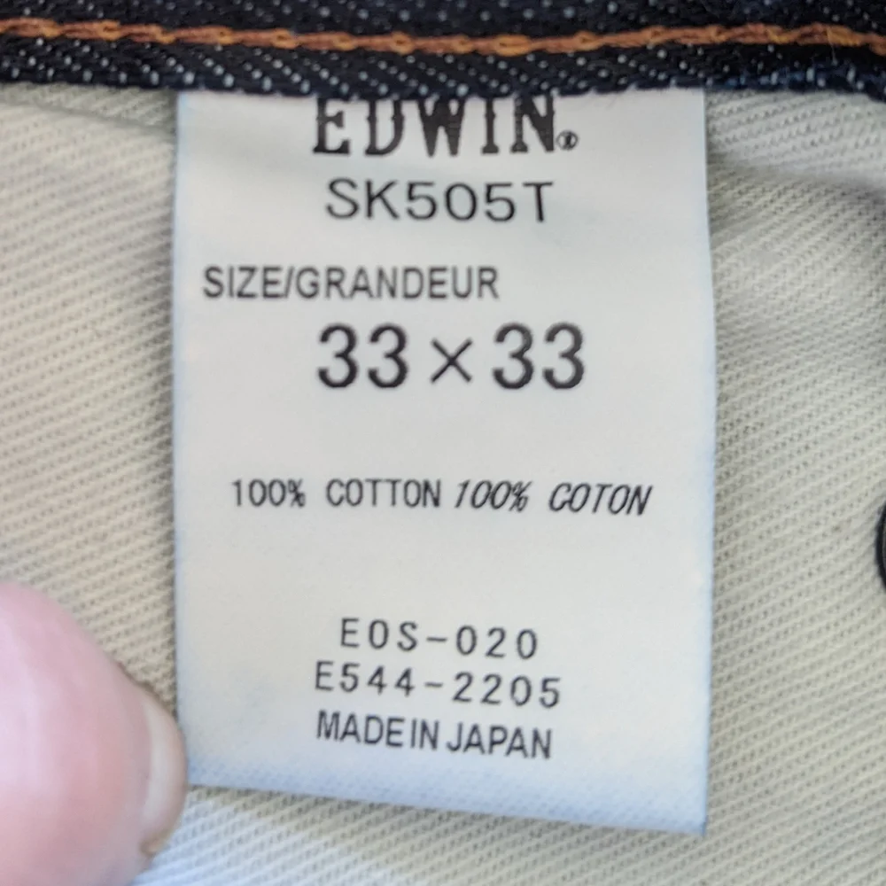 Edwin Indigo Japanese Selvedge Slim Denim Jeans 33x33 - Picture 5 of 8